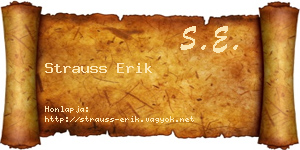 Strauss Erik névjegykártya